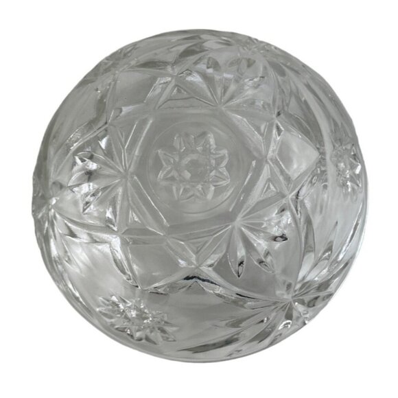 Anchor Hocking Prescut Clear Glass Candy Dish & Lid Pressed Star/Fan Design - Picture 8 of 11